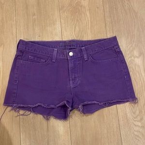 J Brand Purple Denim cutoff shorts